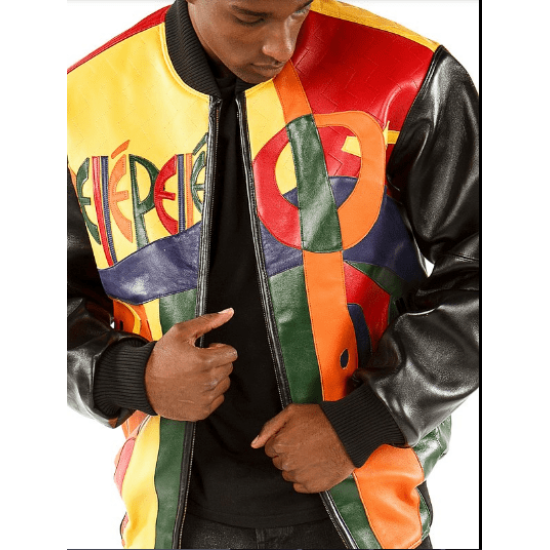 Pelle-Pelle-Orange-Plush-Picasso-Multi-Color-Bomber-Style-Jacket