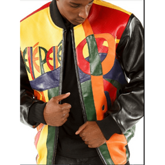 Pelle-Pelle-Orange-Plush-Picasso-Multi-Color-Bomber-Style-Jacket