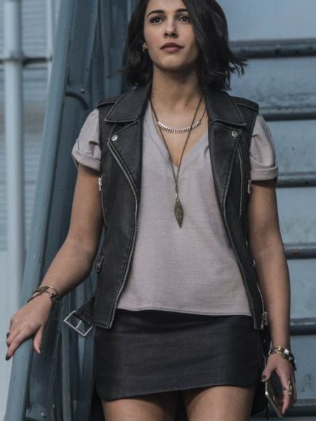 Power Rangers Kimberly Hart Belted Black Leather Vest