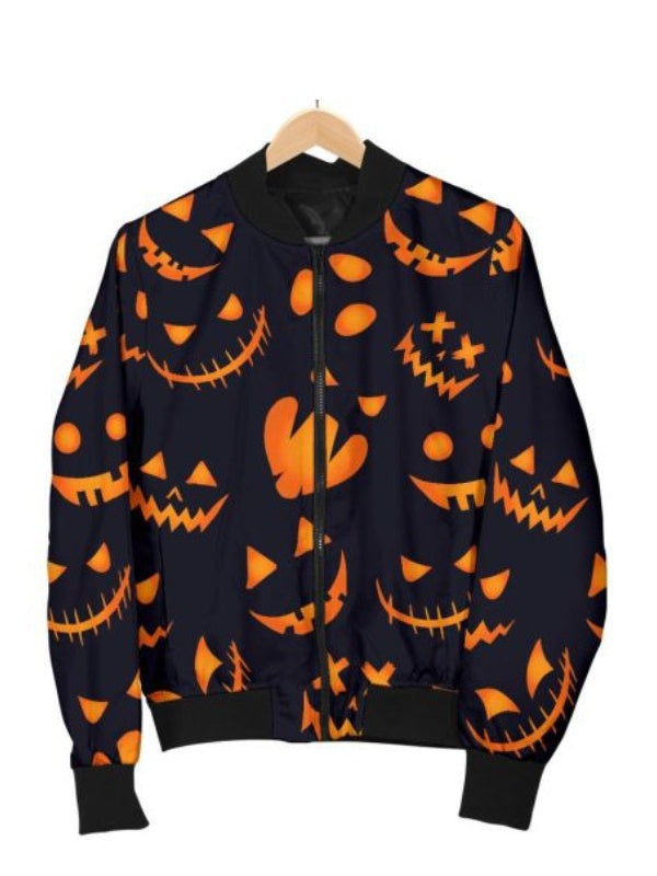 Pumpkins-Pattern-Halloween-Bomber-Jacket