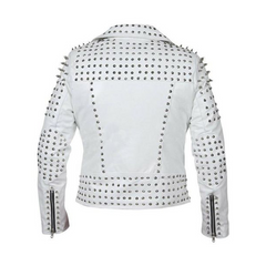 Punk With Spikes Studs Faux Leather Jacket