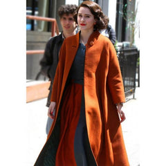 Rachel Brosnahan The Marvelous Mrs Maisel Orange Coat