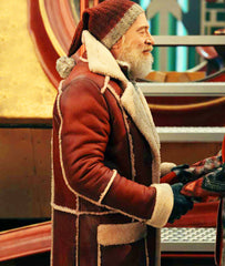 J.K. Simmons Red One Real Leather Coat