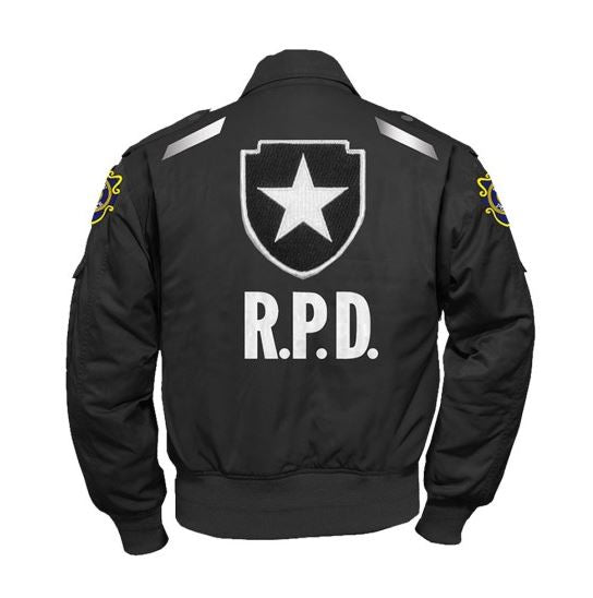 Resident-Evil-2-Game-Leon-Kennedy-Black-Cotton-Bomber-Jacket