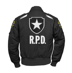 Resident-Evil-2-Game-Leon-Kennedy-Black-Cotton-Bomber-Jacket