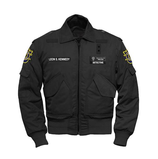 Resident-Evil-2-Game-Leon-Kennedy-Black-Cotton-Bomber-Jacket