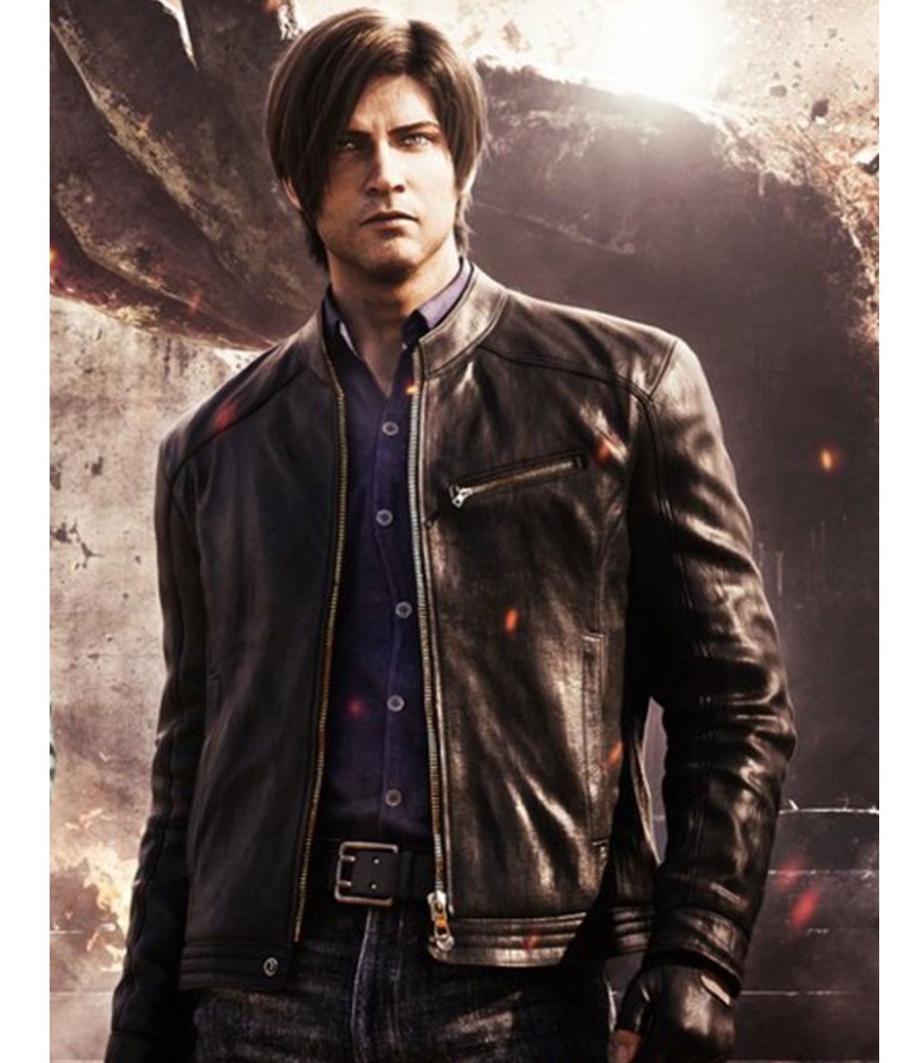 Resident-Evil-Infinite-Darkness-Leon-Kennedy-Black-Leather-Jacket