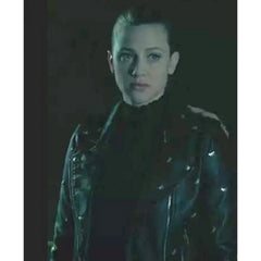 Lili Reinhart Riverdale Black Biker Leather Jacket