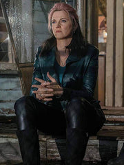 Lucy Lawless Leather Trench Coat