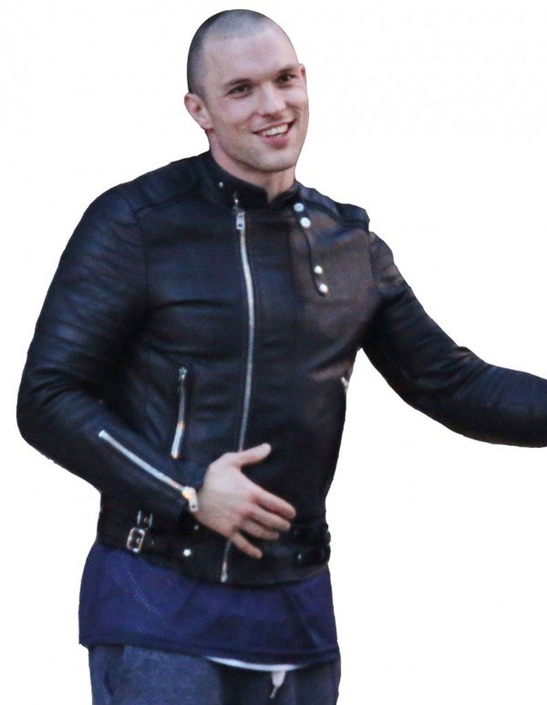 Ed Skrein Biker Leather Jacket