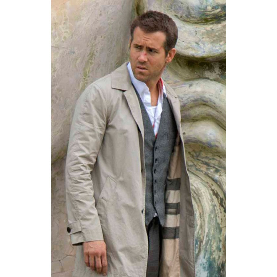 Ryan Reynolds Selfless Young Damian Gray Cotton Trench Coat