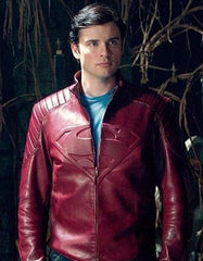 Superman Smallville Maroon Leather Jacket