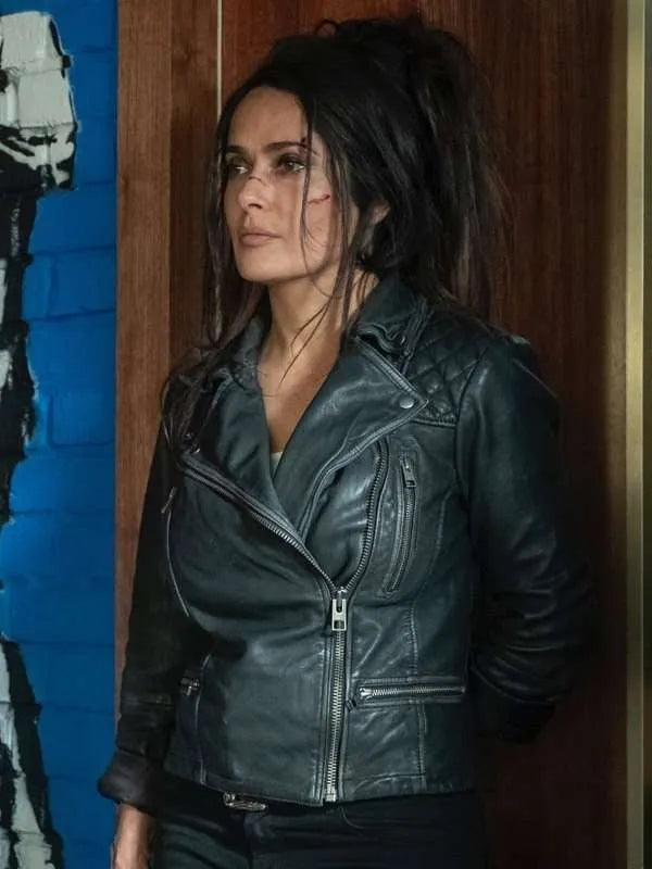 The Hitman’s Wife’s Bodyguard Sonia Kincaid Black Leather Jacket