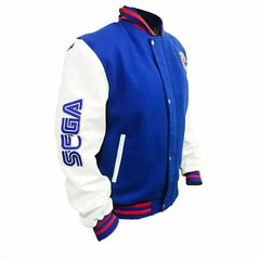 Sonic the Hedgehog Blue and White Varsity Letterman Jacket