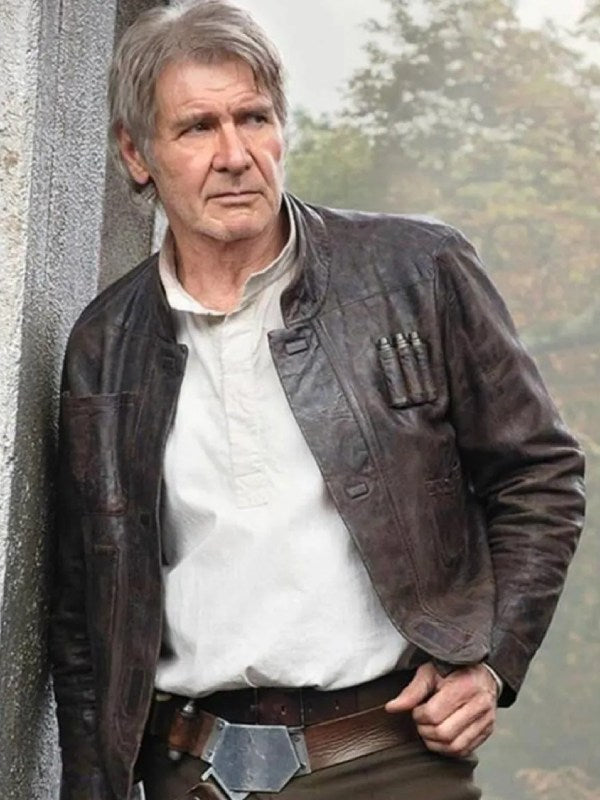 Harrison Ford Star Wars Han Solo Brown Leather Jacket