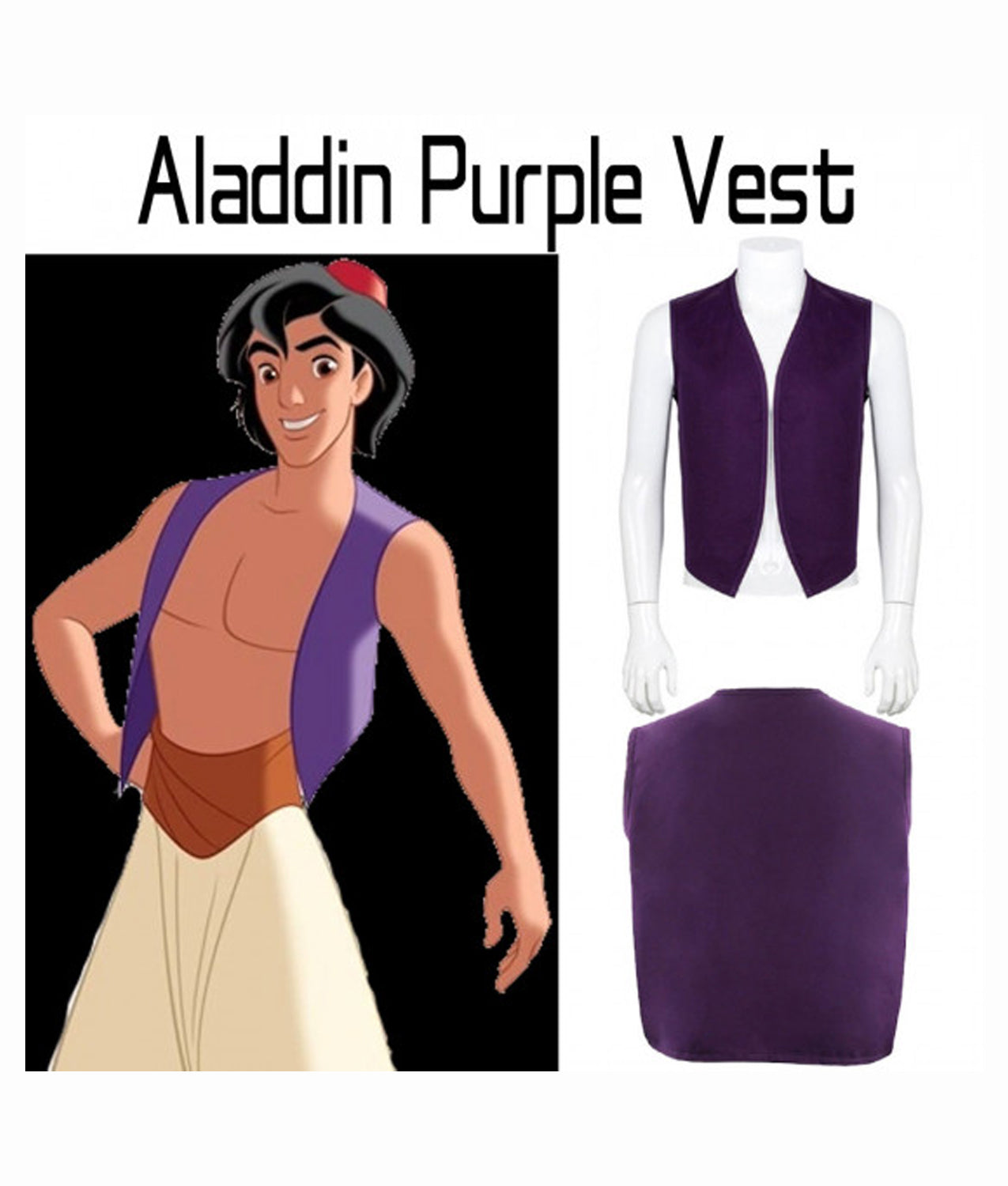 Story Aladdin's Lamp Cotton Purple Men Vest