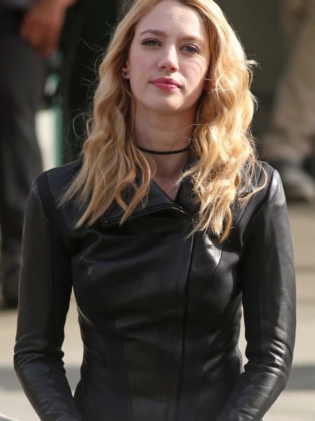 Supergirl TV Series Yael Grobglas Psi Gayle Marsh Black Leather Jacket