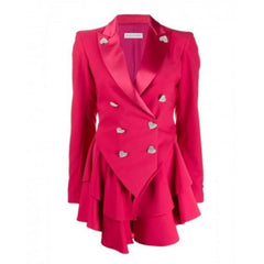 Ted Lasso Juno Temple Keeley Jones Pink Heart Button Blazer