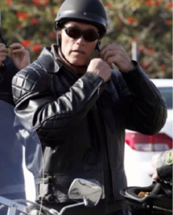 Terminator 5 Arnold Schwarzenegger Black Leather Jacket