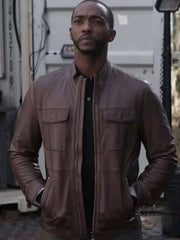 The Falcon and the Winter Soldier Sam Wilson Brown Leather Jacket