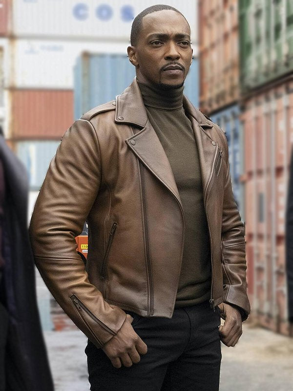 Anthony Mackie Motorcycle Leather Jacket