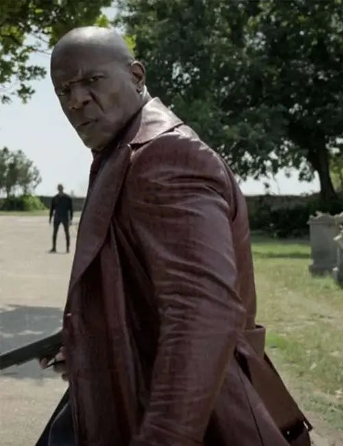 The Killer’s Game 2024 Terry Crews Brown Leather Coat