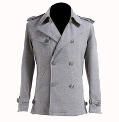 The Twilight Saga Robert Pattinson Grey Wool Pea Coat