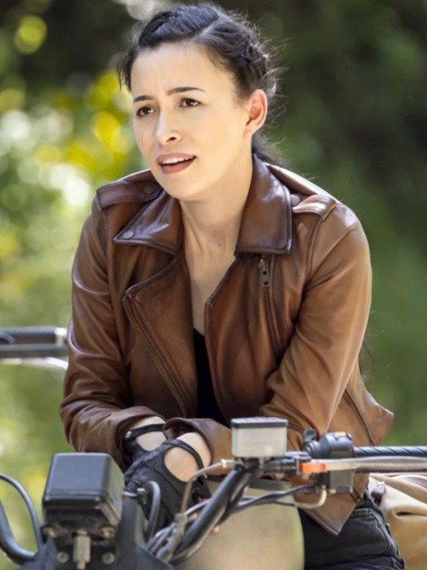 Christian Serratos Biker Leather Jacket