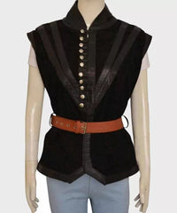 Game Witcher 3 Wild Hunt Yennefer Black Leather Vest