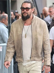 The Wrecking Crew Jason Momoa Beige Leather Jacket