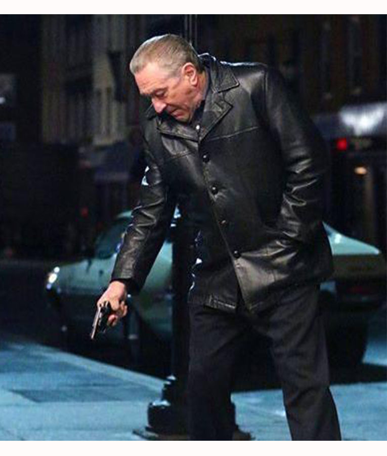 The Irishman Frank Sheeran Robert De Niro Black Leather Jacket
