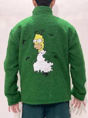 The Simpsons Homer Bush Green Wool Jacket