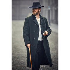 Tom Hardy Peaky Blinders Alfie Solomons Black Wool Trench Coat