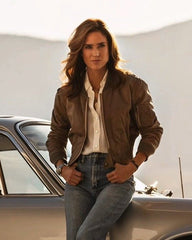 Top-Gun-Maverick-Penny-Benjamin-Brown-Bomber-Jacket