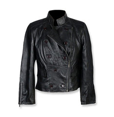 Twilight Breaking Dawn Bella Swan Black Double Breasted Leather Jacket