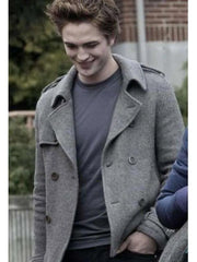 The Twilight Saga Robert Pattinson Grey Wool Pea Coat
