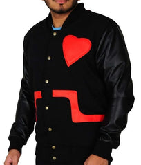 Valentine Special Chris Love Not Hate Black Bomber Leather Jacket