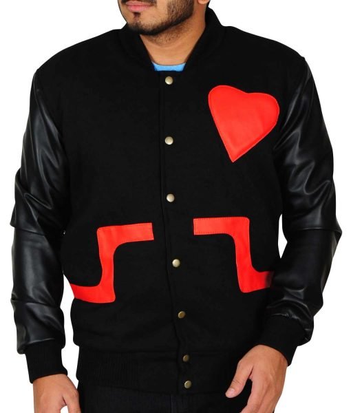 Valentine Special Chris Love Not Hate Black Bomber Leather Jacket