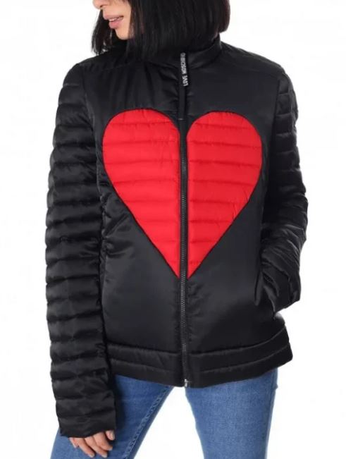 Valentine Special Heart Printed Padded Style Women Jacket