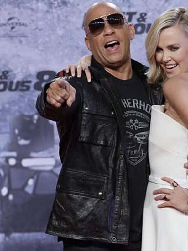 Vin Diesel Black Leather Jacket