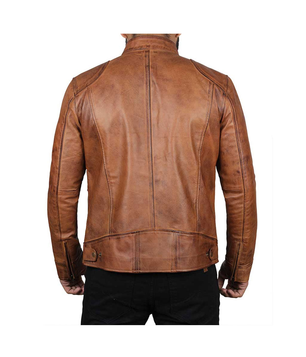 Vintage-Biker-Mens-Brown-Leather-Motorcycle-Jacket