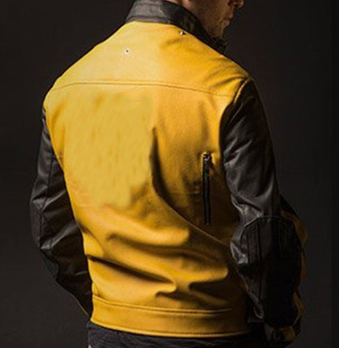 Wolfenstein The New Colossus Black With Yellow Stripes Leather Jacket