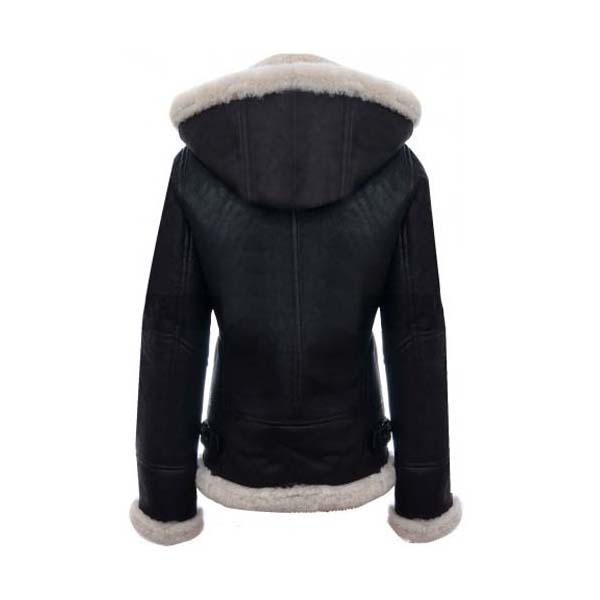 Women B3 Aviator Black Shearling Leather Jacket