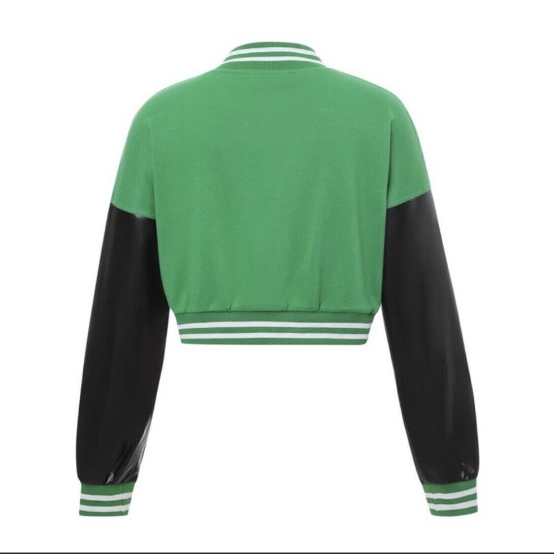 Women's Green Varsity Cropped Jacket