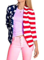 Female Independence Day American Flag Blazer Jacket