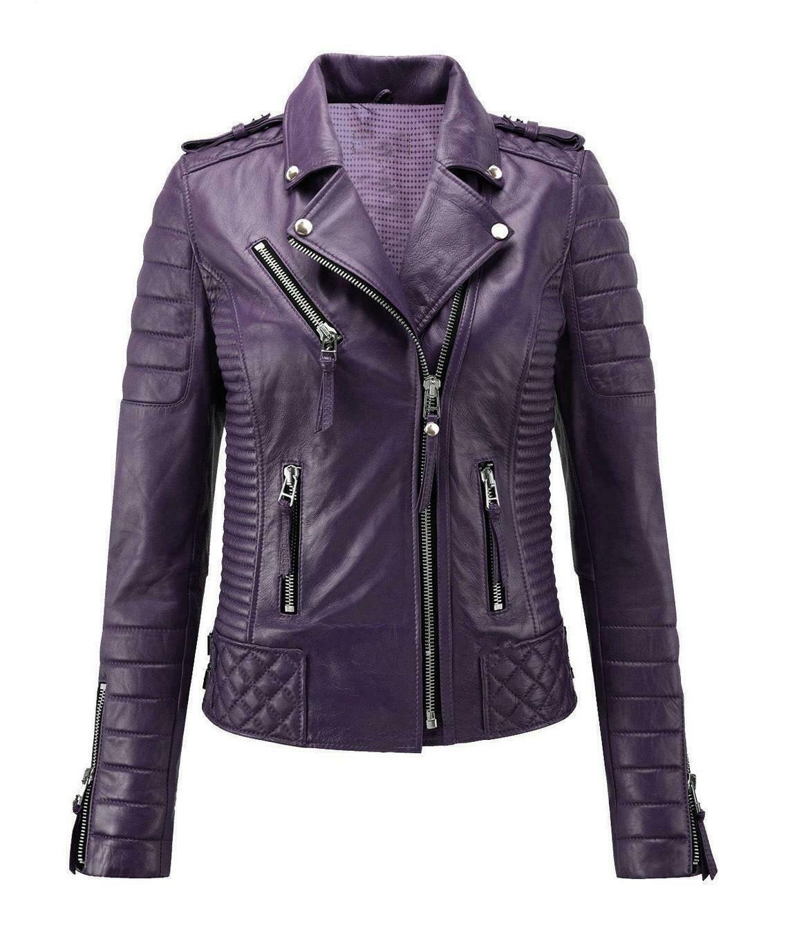 Women’s Soft Lambskin Leather Biker Jacket