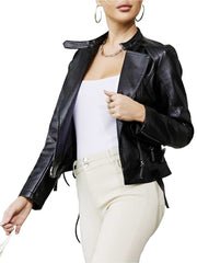 Womens Cropped Motorcycle Jacket