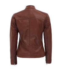 Women's Quilted Biker Leather Jacket