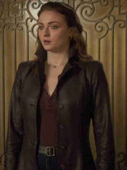 Dark Phoenix Sophie Turner Jean Grey Leather Coat