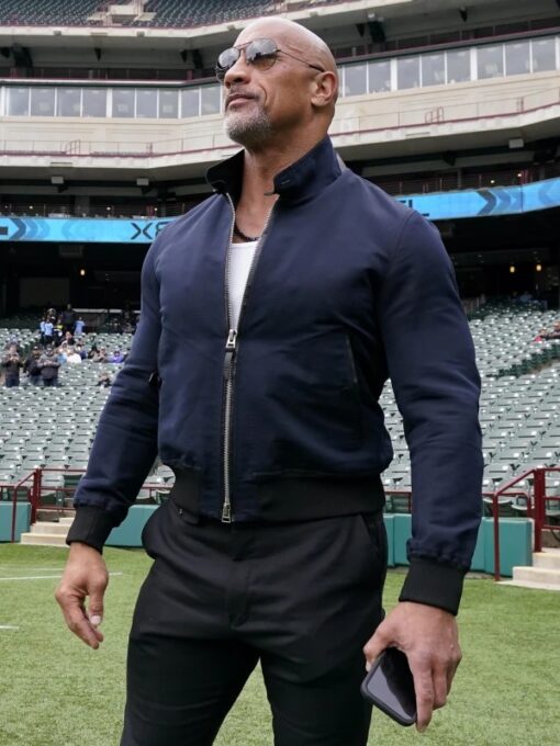 XFL-2023-Dwayne-Johnson-The-Rock-Blue-Bomber-Jacket